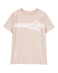 Boys Floral Short-Sleeve Graphic Tee - Khaki