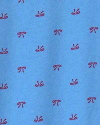 Toddler Girl Bow Long-Sleeve Top - Blue