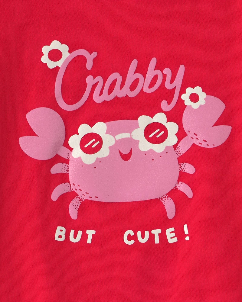 Toddler Girl Crab Graphic Tee - Red
