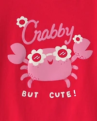 Toddler Girl Crab Graphic Tee - Red