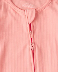 Baby Girl PurelySoft™ Snug Fit Sleeper  - Coral