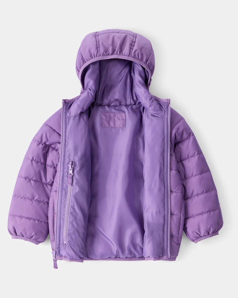 Baby Hooded Puffer Jacket - Purple