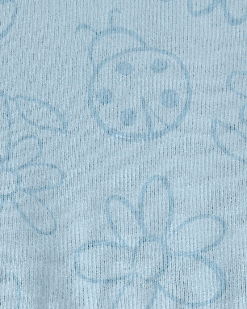 Toddler Girl Floral Ladybug Short-Sleeve Dress - Blue