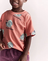 Toddler Boy Snail Dolman Tee - Orange