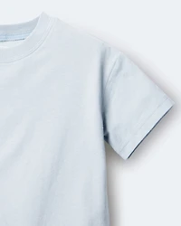 Toddler Neutral Short-Sleeve Relaxed Graphic Tee - Light Blue