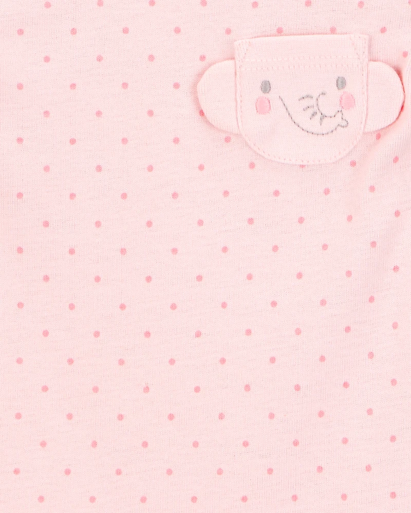 Baby Girl 5-Pack Animal Short-Sleeve Cotton Bodysuits