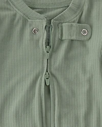 Baby PurelySoft 2-Way Zip 1-Piece Pyjama - Green