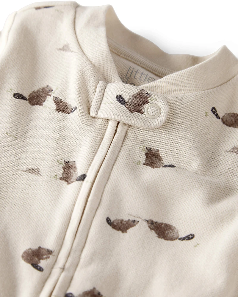Baby Organic Cotton Sleep & Play Pyjamas Beavers' Creek Print