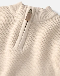 Kids Organic Cotton Zip-Up Jacket Cream