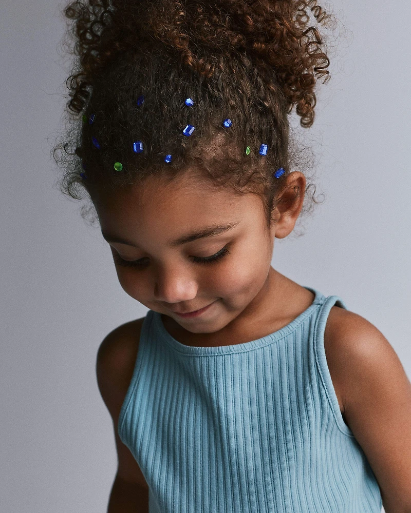 Toddler Girl Ribbed Playtime Tank - Pale Blue