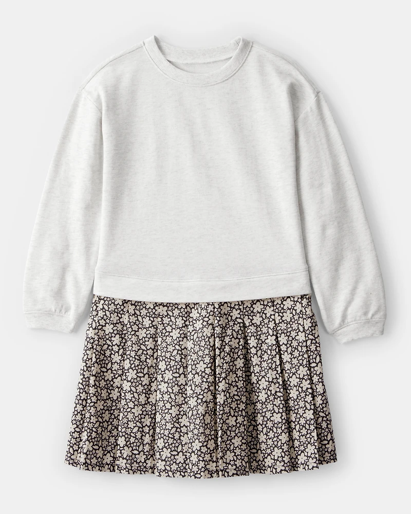 Kid Floral Sweatshirt Dress