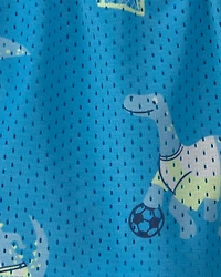 Baby Boy Dinosaur Mesh Shorts - Blue