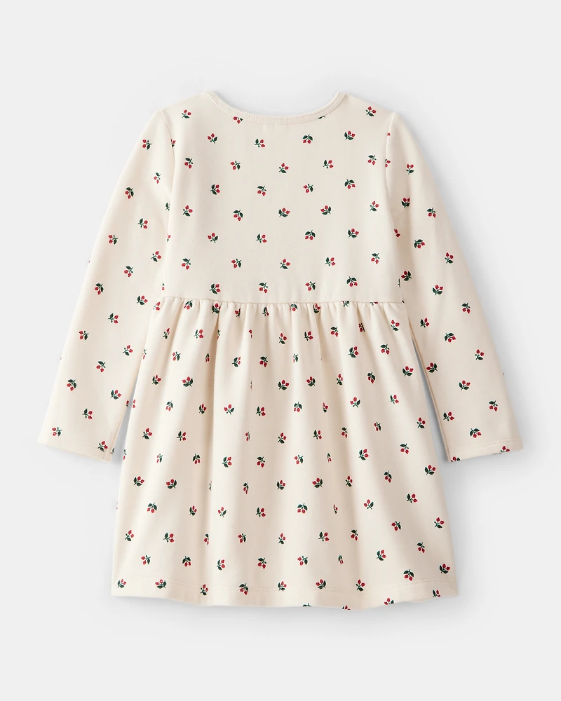 Toddler Girl Holly Knit Dress - Cream