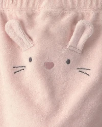 Baby Girl 3-Piece Bunny Terry Short-Sleeve Layering Set - Pink