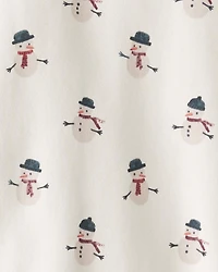 Toddler 2-Piece Holiday Fleece Set Made with Organic Cotton Snowman Print