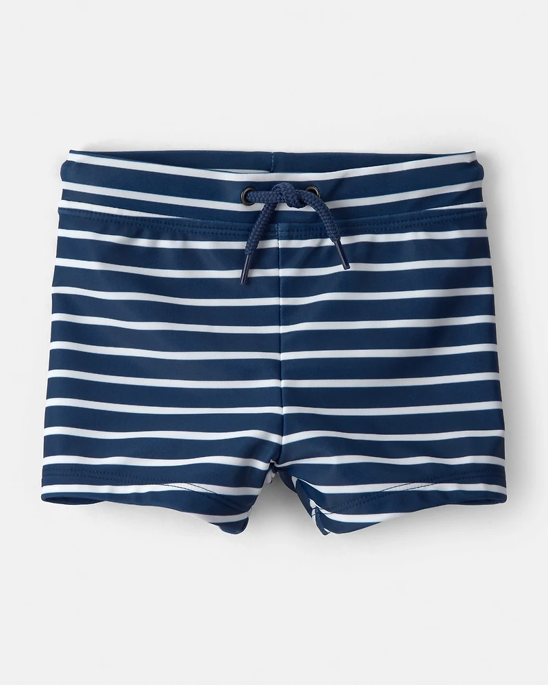Baby Boy 2-Piece Pelican Long-Sleeve Rashguard Swimsuit Set - Navy/White