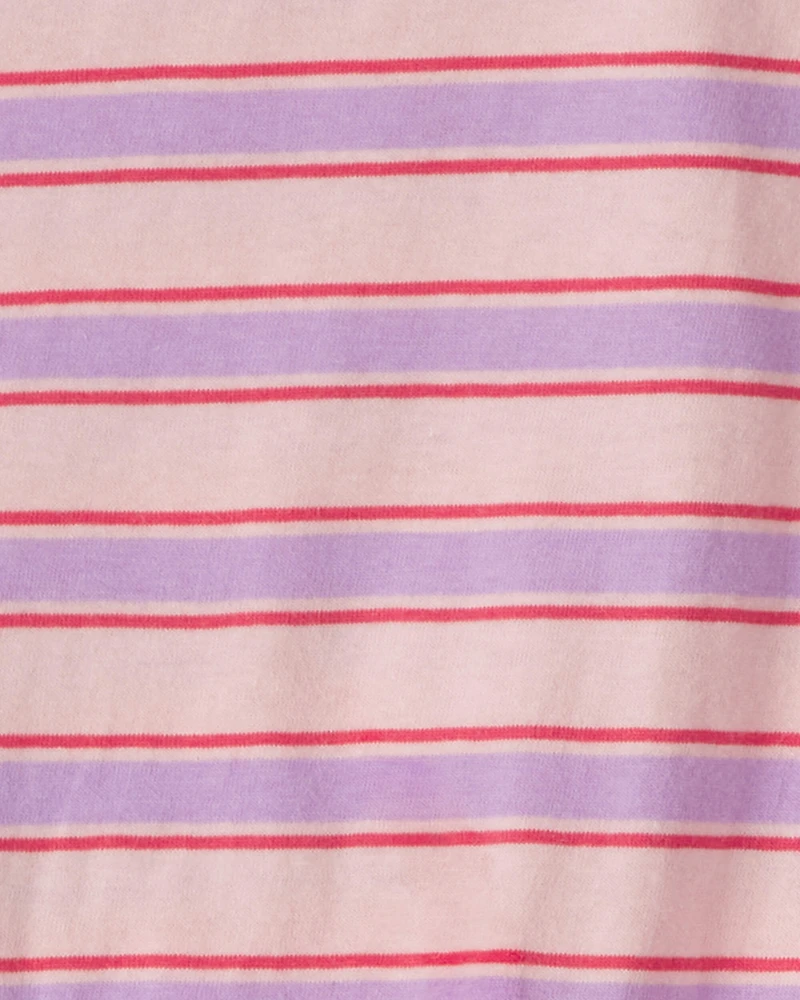 Girls Striped Long-Sleeve Top - Pink/Purple