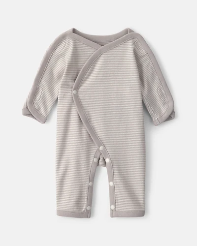 Baby Striped 100% Cotton Sleeper - Grey