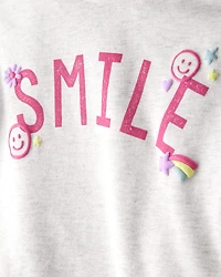 Toddler Girl Smile French Terry Long-Sleeve Top & Skirt Set