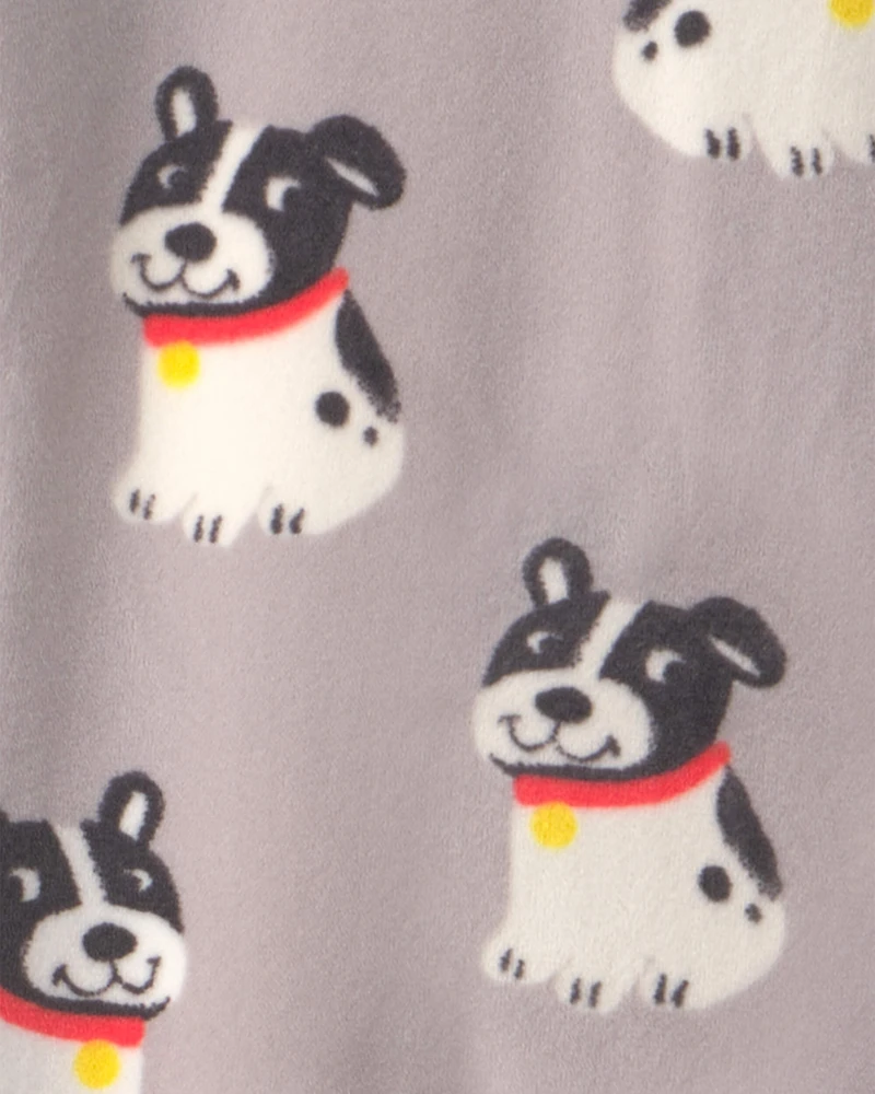 Baby Boy 1-Piece Dog 2-Way Zip DreamPlush Snug Fit Footed Pyjama - Grey