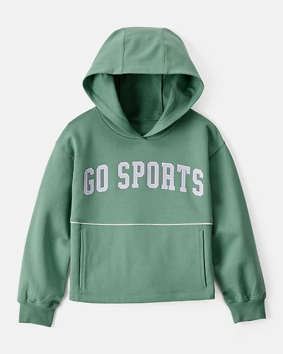 Girls Go Sports Cotton Long-Sleeve Hoodie - Green