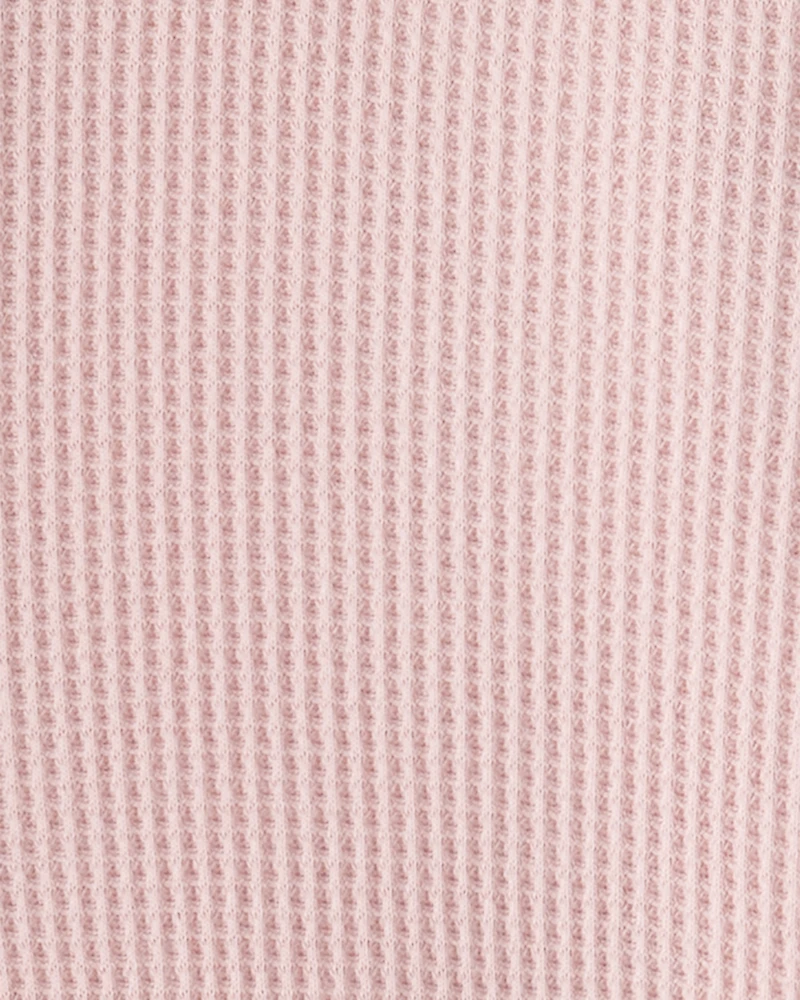 Girls Waffle Knit Hooded Jacket Made with Organic Cotton