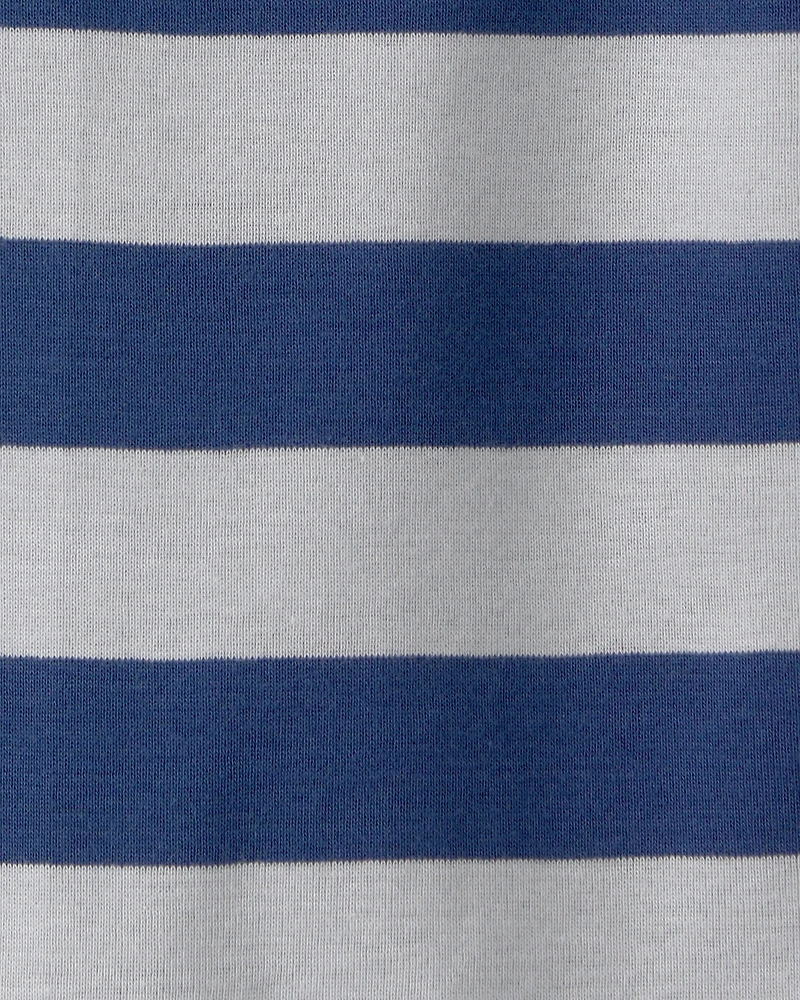 Baby Boy Stripe Short-Sleeve Romper - Blue/Grey
