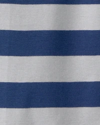 Baby Boy Stripe Short-Sleeve Romper - Blue/Grey
