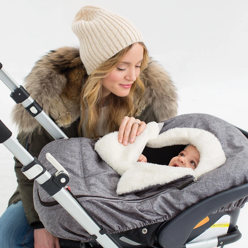 Boys STROLL & GO Car Seat Cover - Heather Grey