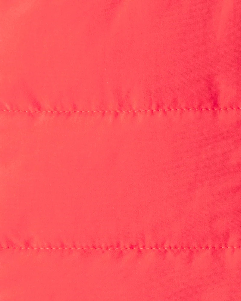 Baby Girl 3-Piece Puffer Vest Outfit Set - Red