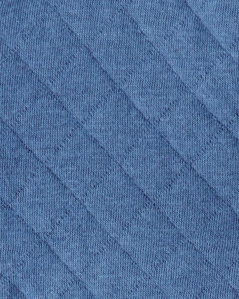 Baby Boy 3-Piece Quilted Vest Outfit Set - Blue/Brown