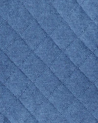 Baby Boy 3-Piece Quilted Vest Outfit Set - Blue/Brown