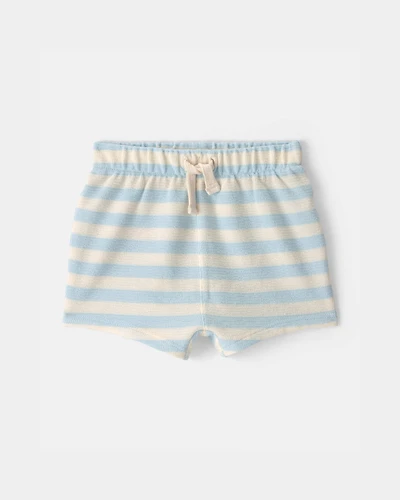 Baby Stripe Drawstring Shorts - Blue/Ivory