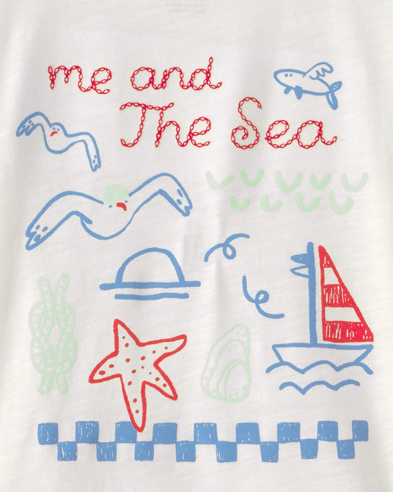 Toddler 'Ahoy There' Graphic Tee - White