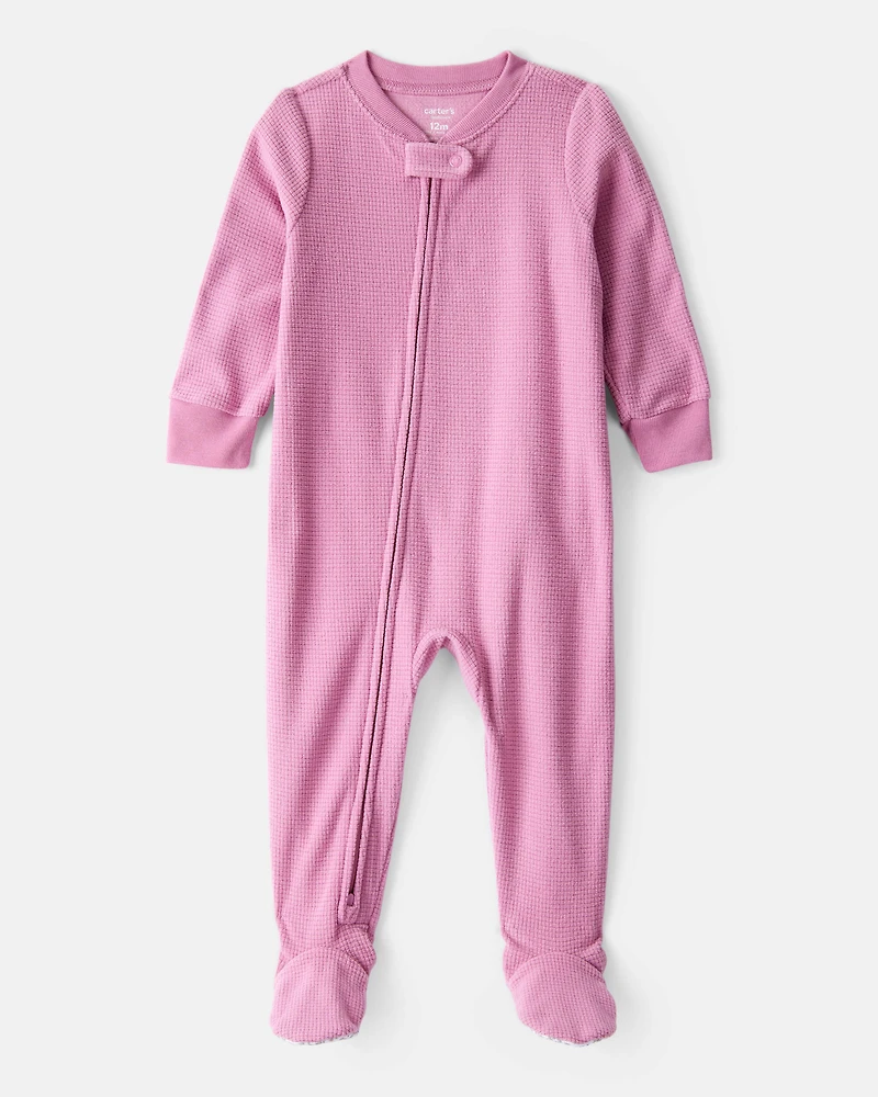 Toddler Girl Fleece Long-Sleeve Snug Fit 1-Piece Pyjamas - Pink