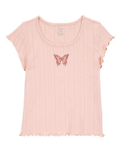 Kid Butterfly Pointelle Baby Tee
