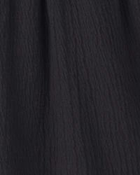 Girls Smocked Crinkle Shorts - Black