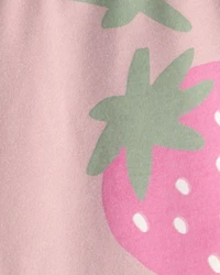 Baby Girl Strawberry Bike Shorts - Pink