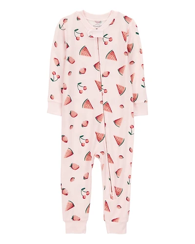 Toddler 1-Piece Fruit Zip-Up PurelySoft Footie Pajamas