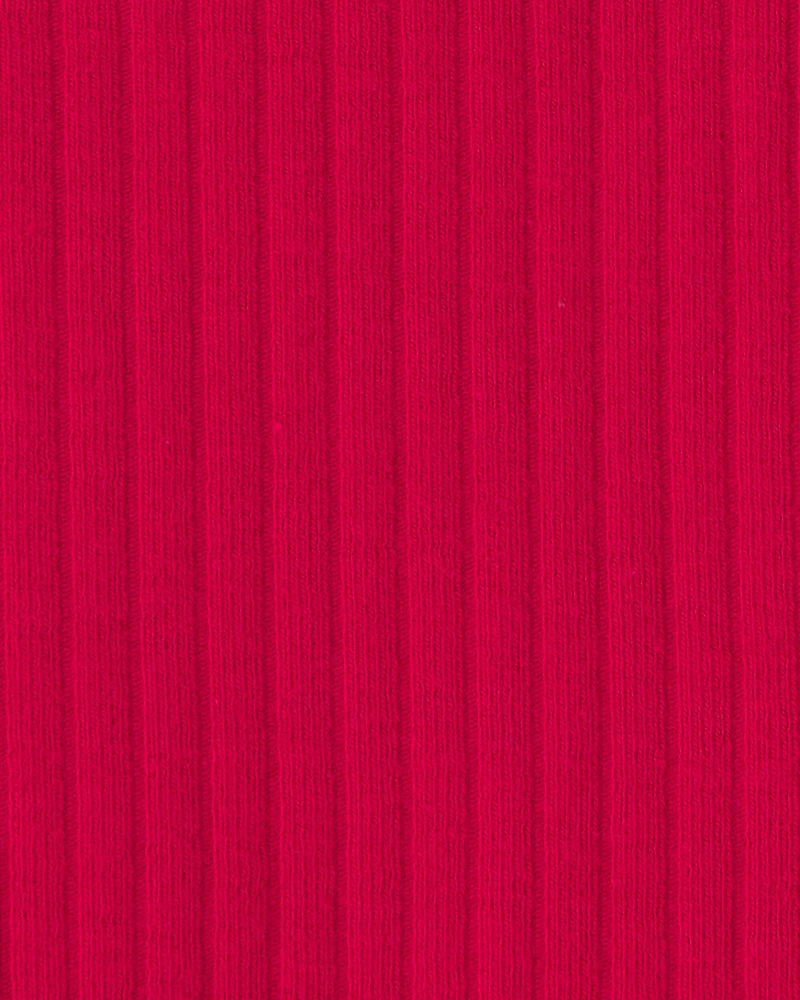 Baby Girl Rib Bike Shorts - Red