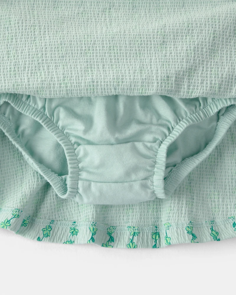 Baby Girl 2-Piece Vine Short-Sleeve Top & Skirt Set - Green