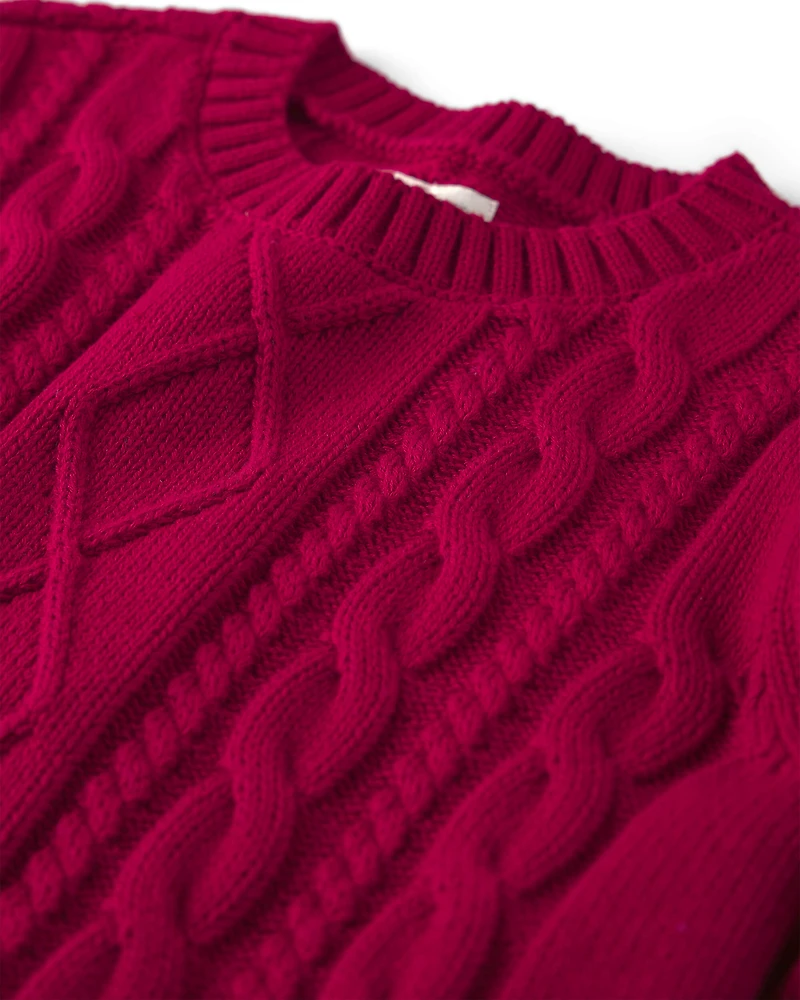 Toddler Organic Cotton Cable Knit Sweater
