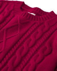 Toddler Organic Cotton Cable Knit Sweater