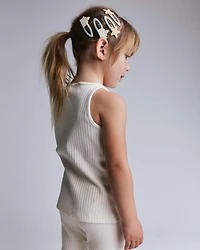 Toddler Girl Ribbed Playtime Tank - Cream