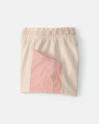 Baby Girl French Terry Shorts - Pink/Ivory