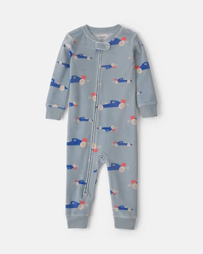 Toddler Boy 1-Piece Cars DreamPlush Snug Fit Pyjama - Blue