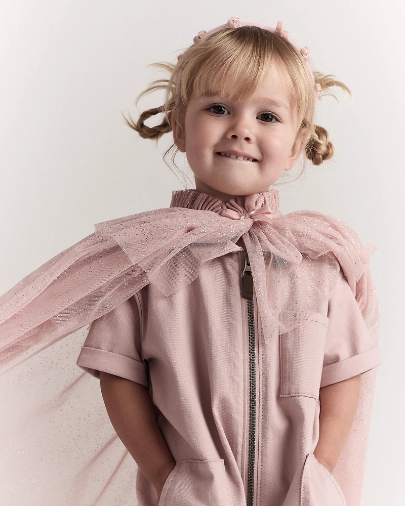 Toddler Girl Velvety Bow Headband - Light Pink