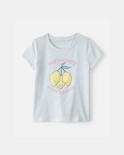 Toddler Girl 'Main Squeeze' Lemon Graphic Tee - Blue