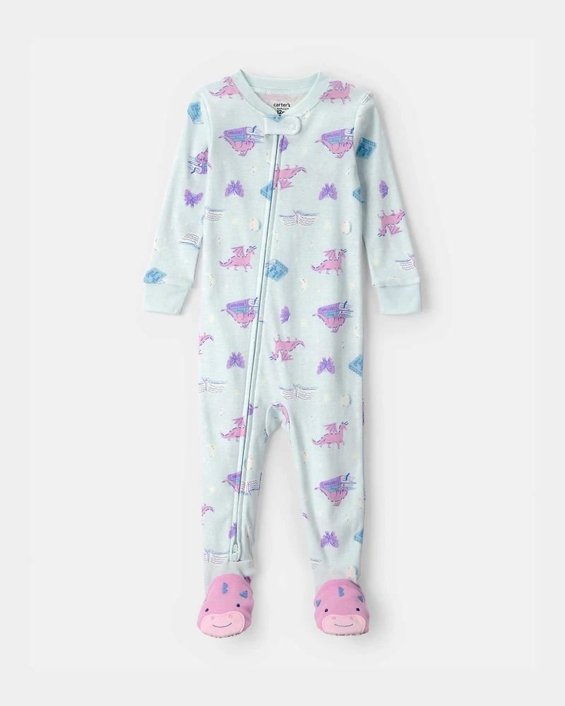 Baby Girl Fairy Tale 100% Cotton Snug Fit 1-Piece pyjama - Blue