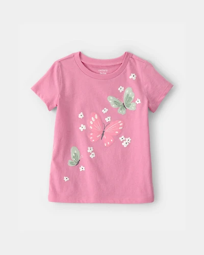 Toddler Girl Butterfly Graphic Tee - Pink